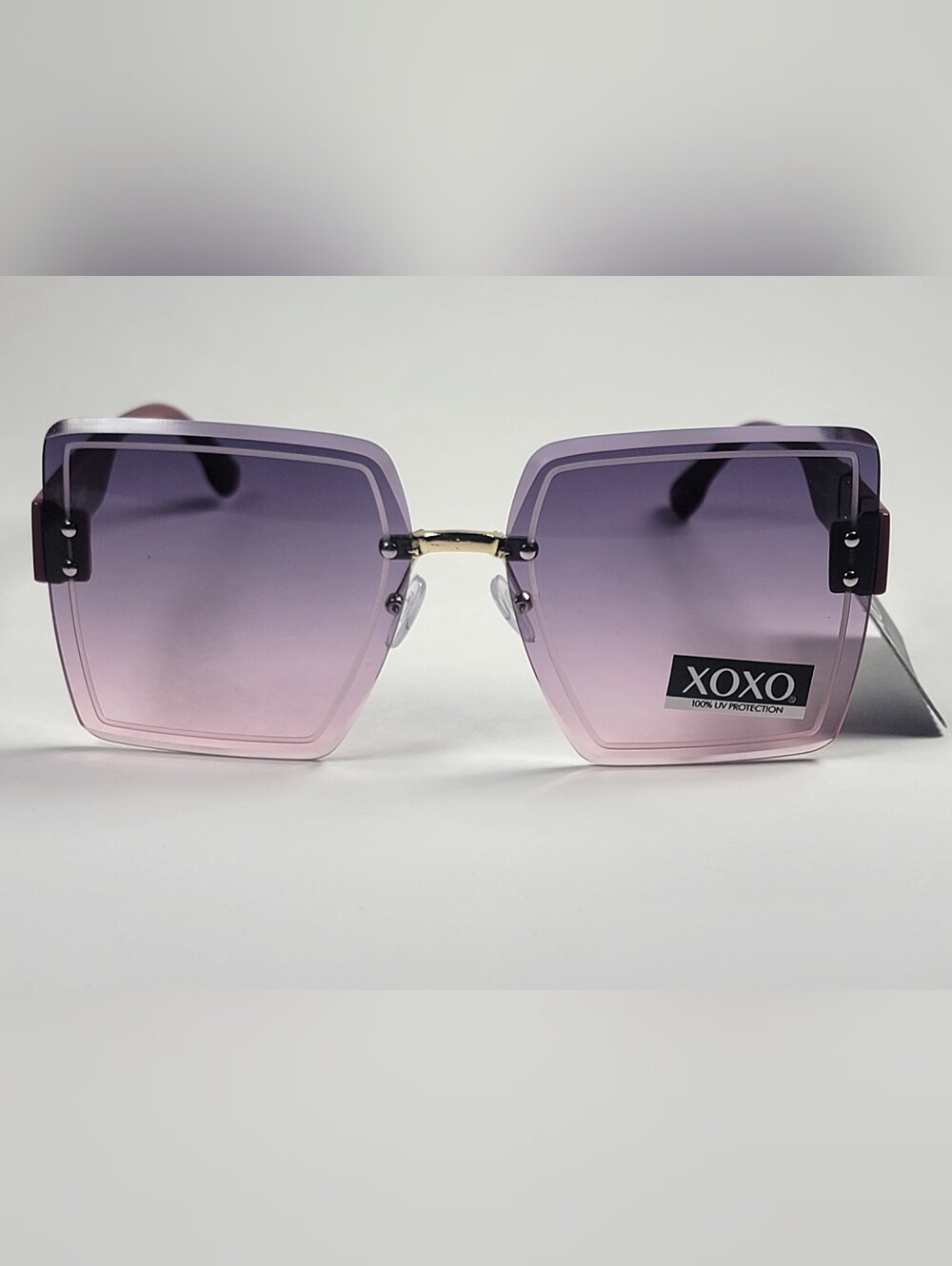 XOXO Gradient Pink Purple Square Sunglasses for Women